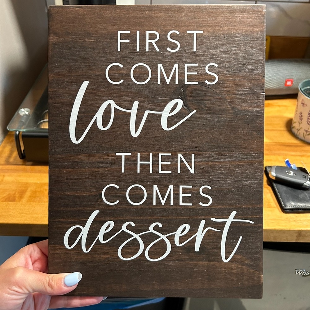 Wooden Dessert sign